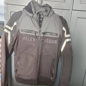 Harley-Davidson Gray and Black Bomber Jacket